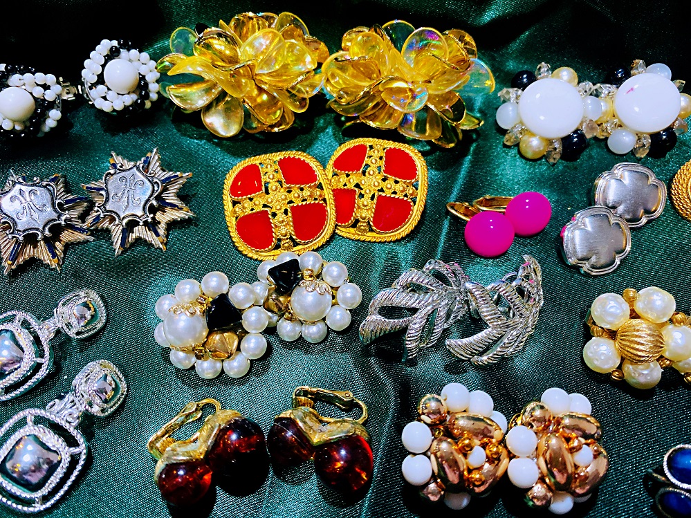 (Rich Man Bean) Vintage Earrings American Pearl Retro Vintage Jewelry Ear Clip Ear Studs Europe (12)