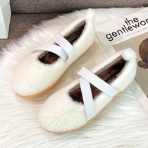 2021 Autumn Winter New Pregnant Women Shoes Soft Bottom One Foot foot floating edema Loose Flat Bottom Outside of Beans Wool shoes