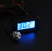 2-point threaded plug Waterproof probe Water-cooled blue backlight thermometer Thermometer water plug