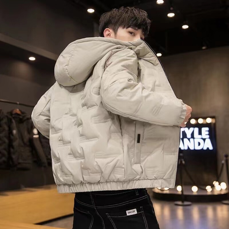 Youth Cotton Jacket for Men, Korean Style Slim Fit Hooded Short Cotton Coat, Men's Autumn and Winter Thickened Warm Cotton Padded Jacket Youth Cotton Jacket for Men, Korean Style Slim Fit Hooded Short Cotton Coat, Men's Autumn and Winter Thickened Warm Cotton Padded Jacket