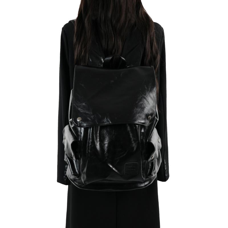 Large-Capacity Backpack for Women, Soft Leather, Simple School Bag, Versatile 16inch Computer Bag, Casual Short-Distance Travel Bag, Backpack