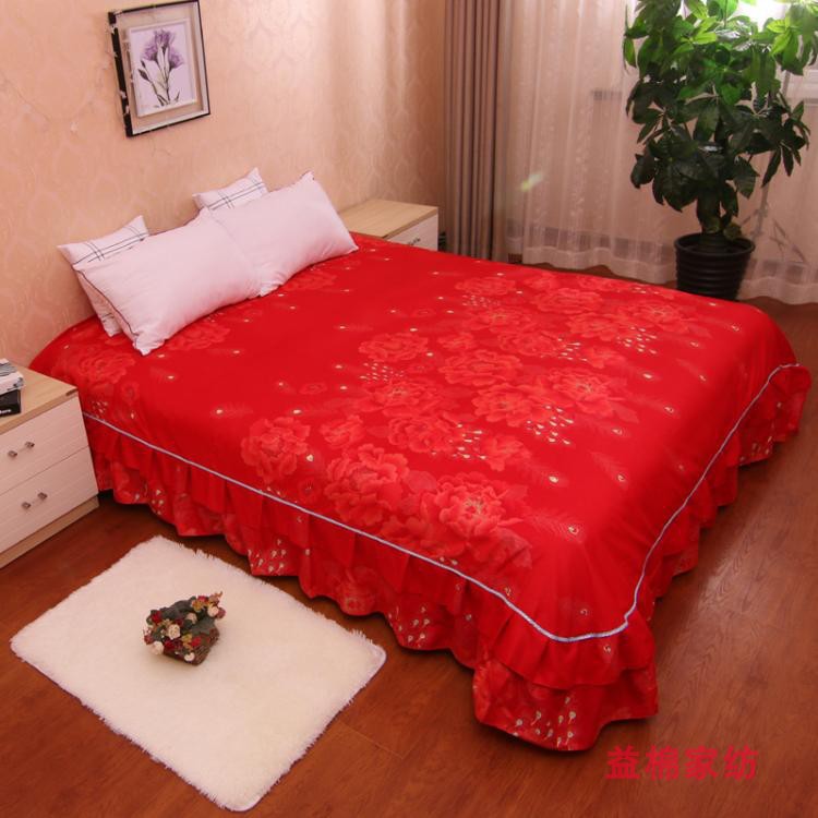 Khăn trải giường bằng vải cotton dày hai lớp, dài, chủ yếu váy giường khách sạn