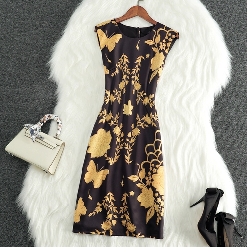 Элитная ретро летняя юбка, летний корсет, длинное платье, европейский стиль, А-силуэт, в цветочек, длина миди