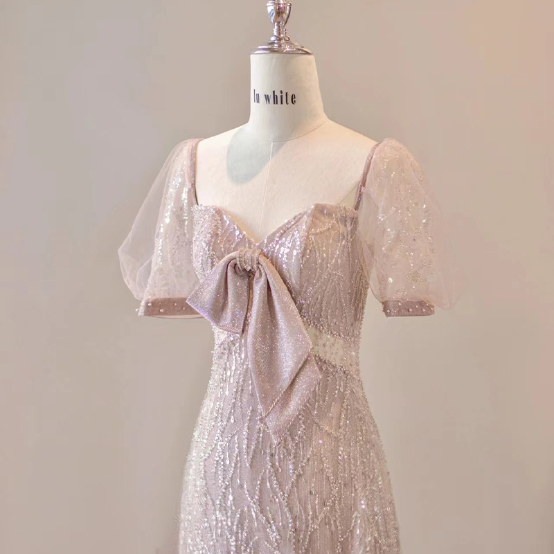 Elite evening dress for bride, 2022 collection, fitted, Birthday gift