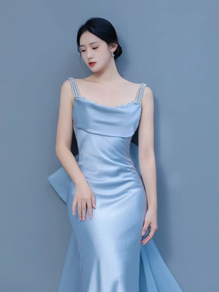 Advanced elite evening dress for bride, fitted, Birthday gift, bright catchy style
