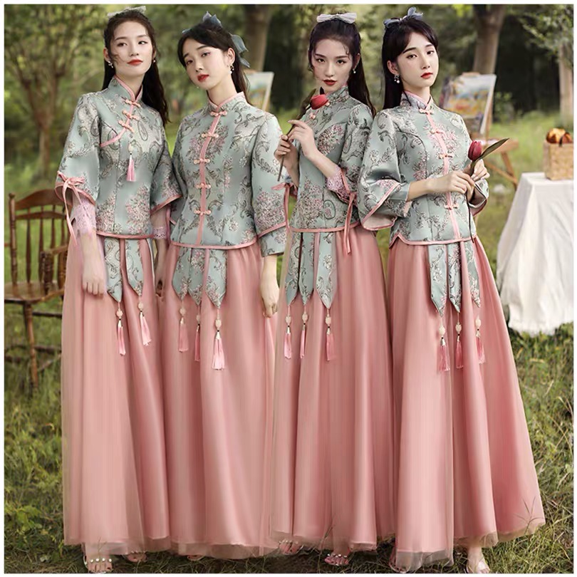 Suhe traditional wedding dress, winter bridesmaid dress, Chinese style, 2021 years, long sleeve
