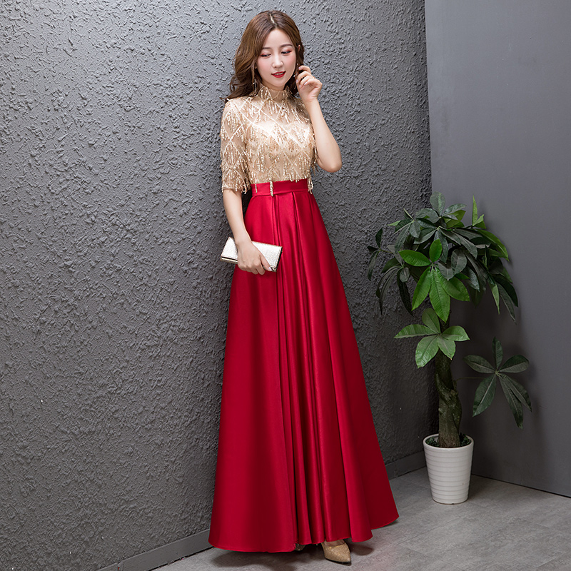 Modern evening dress, red wedding shoes, 2019 Modern evening dress, red wedding shoes, 2019