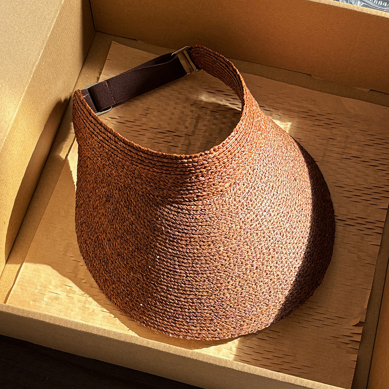 Wishing Raffia Straw Hat with Open Top for Summer Women, Sunshade and Sun Protection, Large Head Circumference, Wide Brim, Lightweight, Non-Constricting, Foldable Wishing Raffia Straw Hat with Open Top for Summer Women, Sunshade and Sun Protection, Large Head Circumference, Wide Brim, Lightweight, Non-Constricting, Foldable