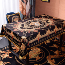 European-style velvet tablecloth dirt-proof fabric thickened coffee table TV cabinet cover cloth ins tassel round dining table tablecloth
