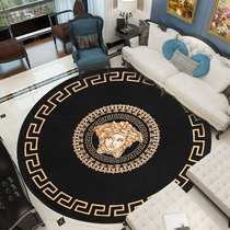 European-style round floor mat Multifunctional coffee table mat Carved velvet carpet Home living room bedroom cushion Yoga mat