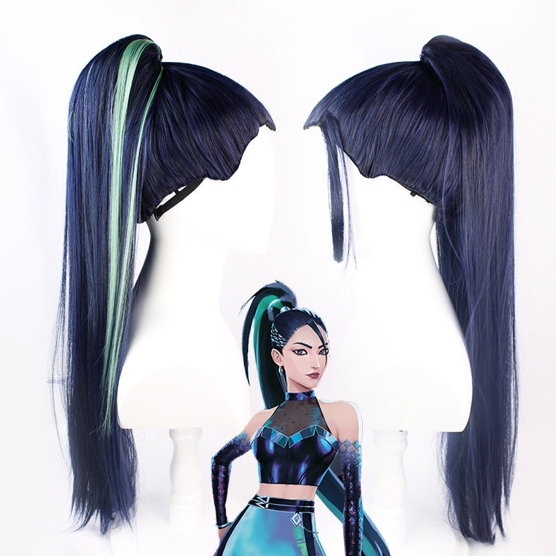 🌈🔥KDA卡莎混藏蓝绿马尾假发 cosplay神器，演绎不一样的时尚魅力！🌈🔥-演出假发-淘宝好物网