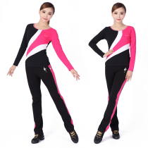 Kesell New Square Dance suit costume female two-piece elastic slim long sleeve middle waist clothing