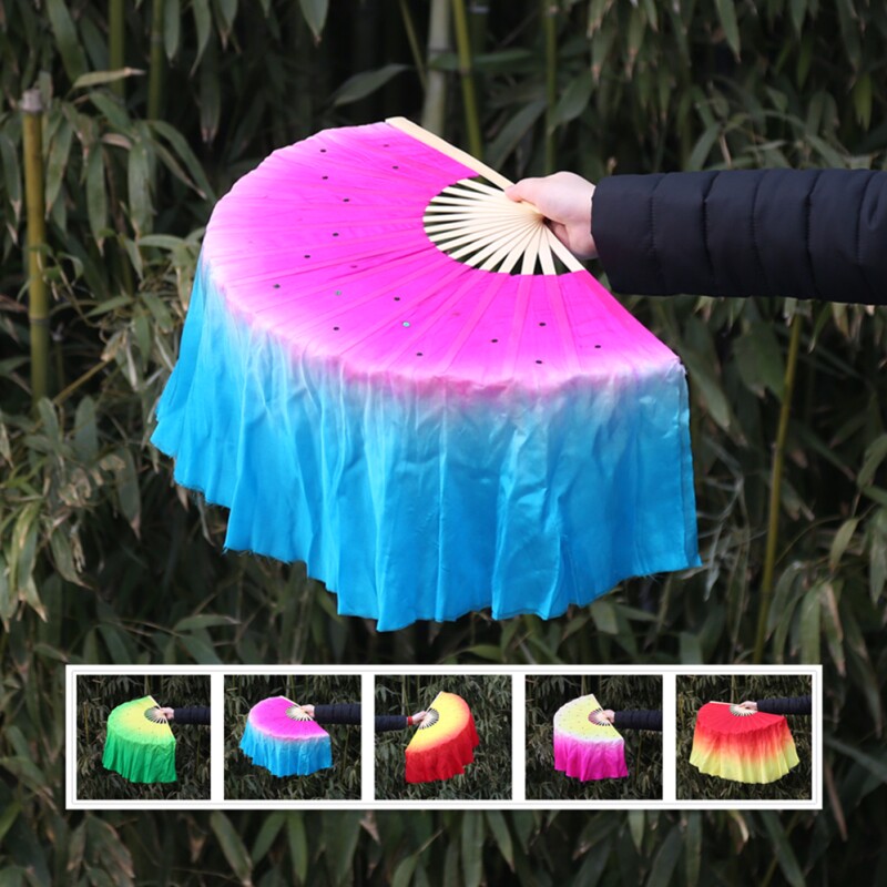 Dance props double-sided silk dance fan Haipai Yangko fan performance dance props gradient elegant can be customized