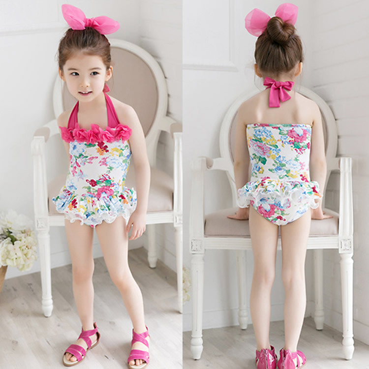 Korean version of children's swimsuit one-piece baby swimsuit girls children 1-3 years old princess skirt-style six-one performance swimsuit