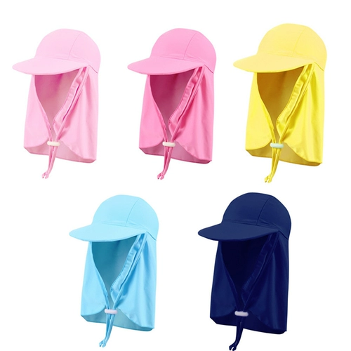 Мультяшный детский пляжный солнцезащитный крем, солнцезащитная шляпа, пряжка для плавания, плавательная шапочка, с защитой шеи