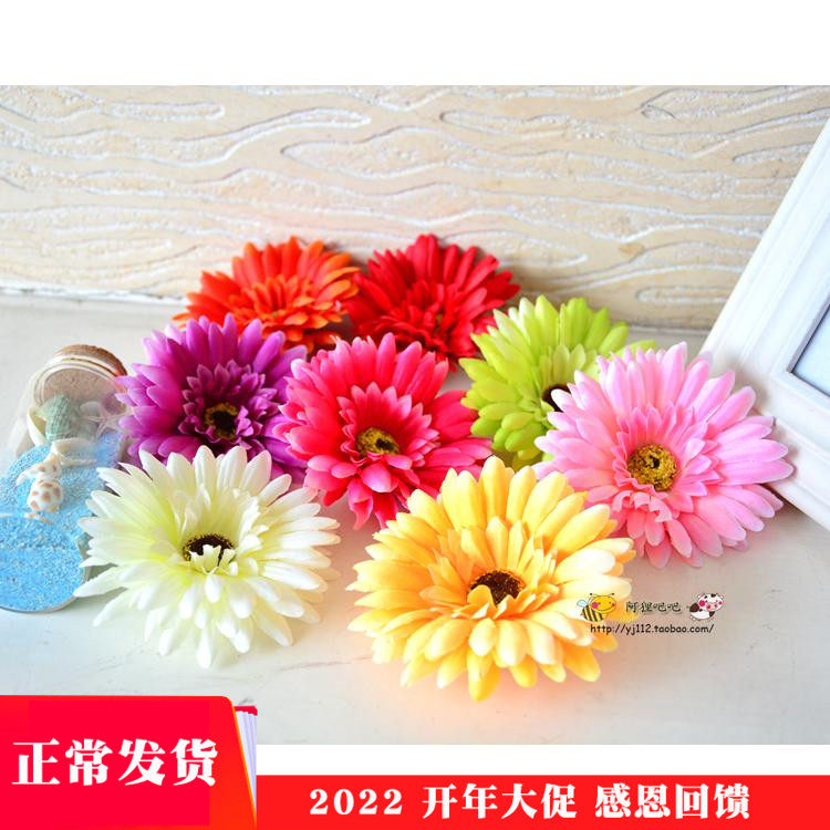 Beach photo fresh gerbera head lace clip photo with swimsuit bag hair ornament vacation flower simulation flower