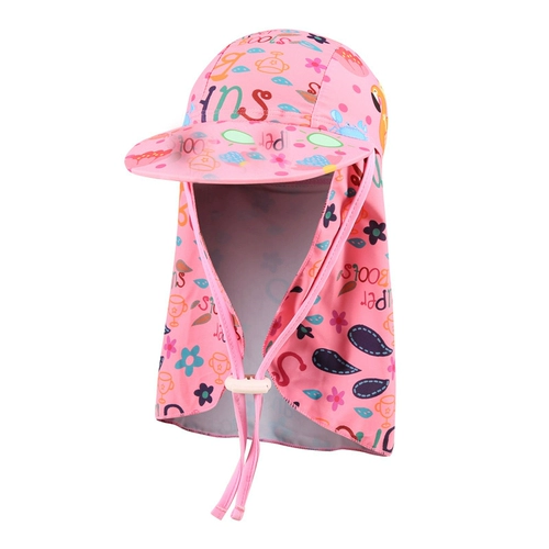 Мультяшный детский пляжный солнцезащитный крем, солнцезащитная шляпа, пряжка для плавания, плавательная шапочка, с защитой шеи