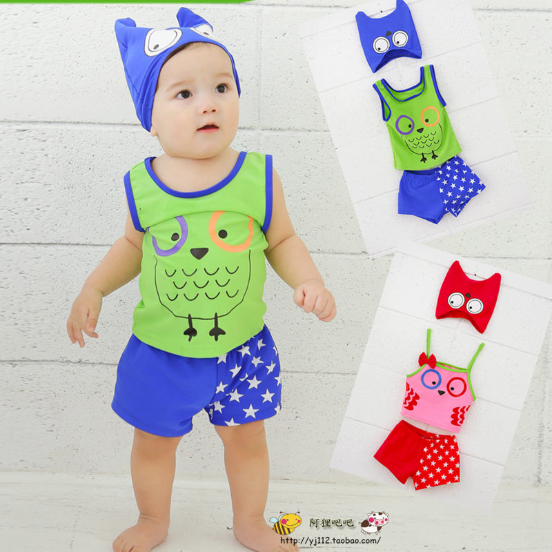 June 1st Korean version of children's boys and girls swimsuits baby performance costumes costumes swimwear with swimming cap