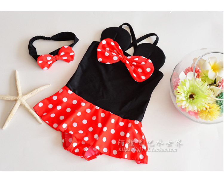 Đồ bơi cho bé gái Bow Đồ bé gái dễ thương Chấm bi Cô gái Xiêm Baby Princess Baby Baby Đồ bơi do boi be trai