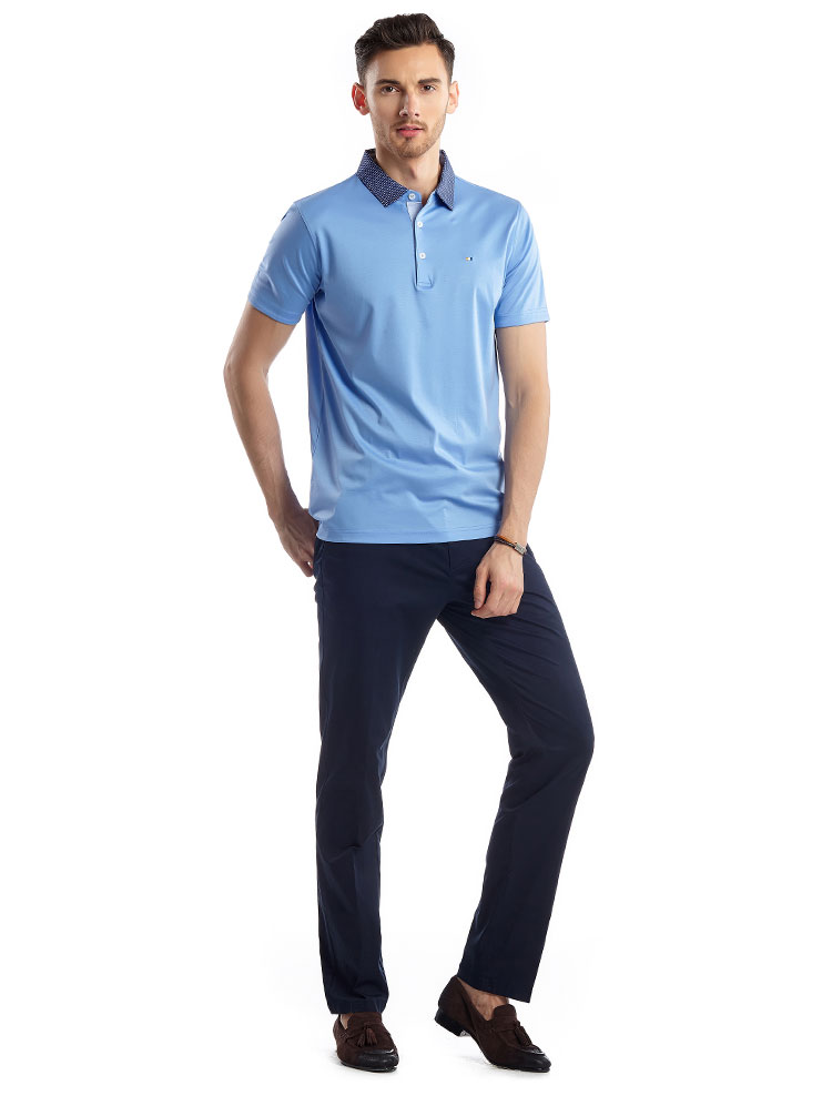 POLO tay áo ngắn màu trơn áo thun nam có cổ