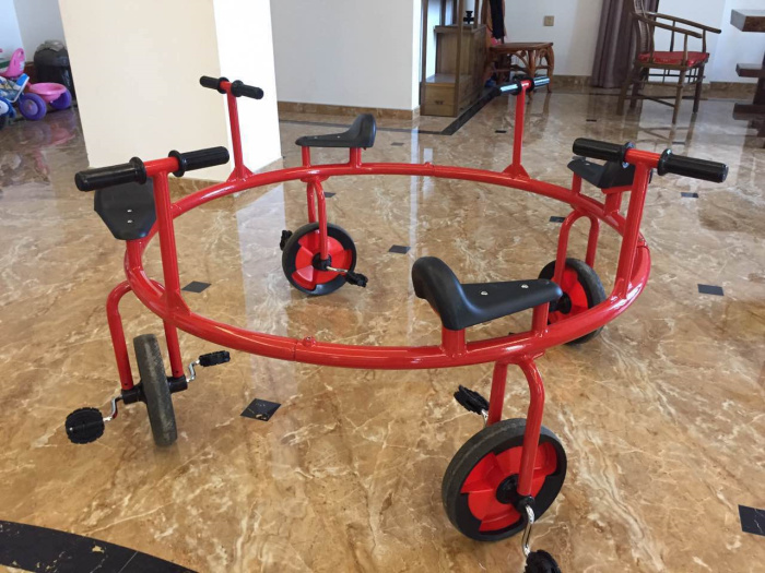 Kindergarten Special Baby Carrier New Promotion Children Multiperson Rotating Pedaling Three-wheeler 4 Seats 8-Seat Bike