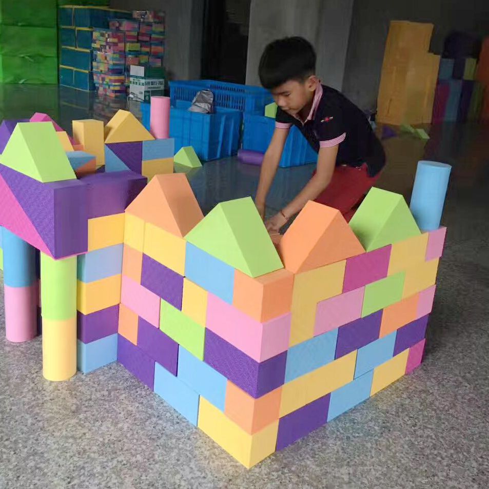 Naughty Fort Soft Body Building Children EVA Foam Bubble Block Large Kindergarten Large Knowledge Building with Sponge Building