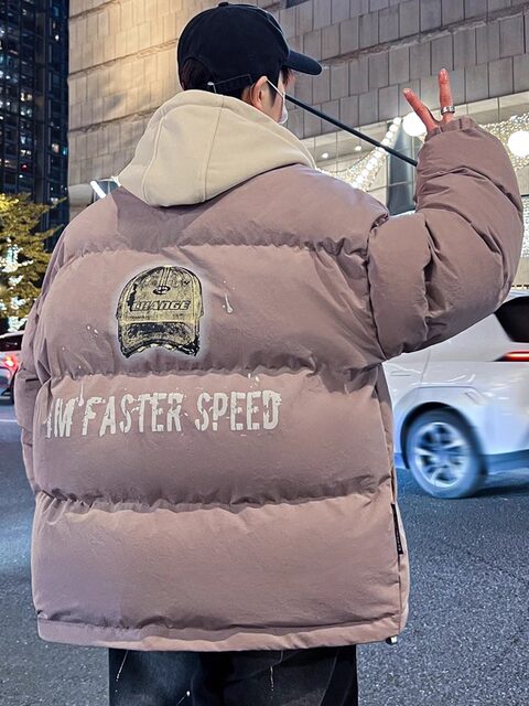 Teenagers' Stylish Detachable Hooded Cotton Jacket, Faux Two-Piece Cotton Coat, New Winter Graphene Cloud Velvet Warm Outerwear