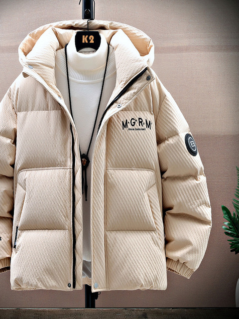 Down Jacket Winter New Style American Style Youth Thick Hooded Jacket Casual Simple Warm Thick down Jacket