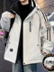 Workwear-Style Hooded down Jacket for Men, Thickened and Warm, White Duck Down, Youth Winter Versatile Trendy Striped Coat