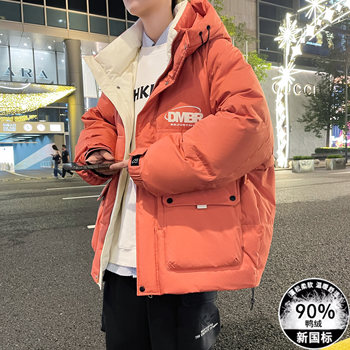White Duck down Winter Warm down Jacket for Men 2025 New Winter Fashion Versatile Workwear Student Coat Stylish