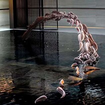 Outdoor stainless steel fish abstract ornaments metal square pool sales landscape courtyard lawn floor sculpture decoration