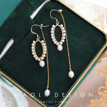 MAOLI YELI YOUGI MAOLI ONGIRE original manual compilation of 14K injection natural freshwater pearl earrings