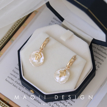 MAOLI Romantic Time Original 14K Bag Gold Natural Freshwater Baroque Petals Pearl Earrings Earrings