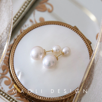 MAOLI gentle as you 925 pure silver double Everest Asymmetrical Natural Baroque Pearl Earrings Classic