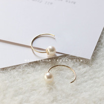 MAOLI 14K gold-wrapped natural freshwater pearl earrings retro earrings simple Korean style