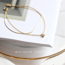 MAOLI exclusive original design American imported 14K gold double woven bracelet exquisite simple Female