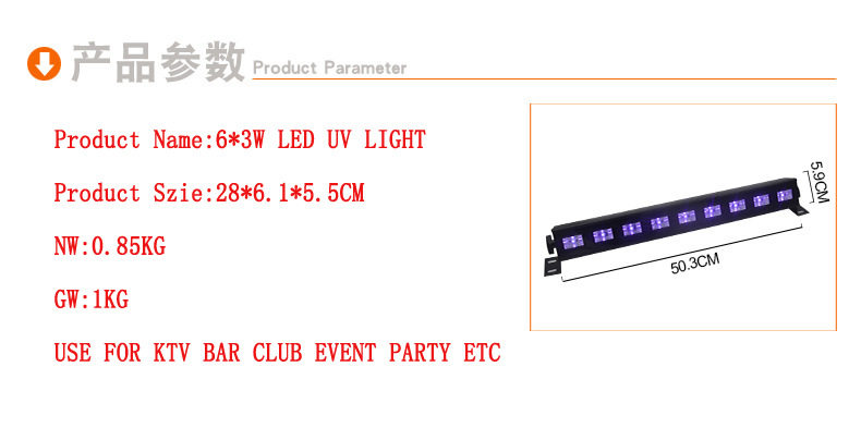 9leds UV parameter