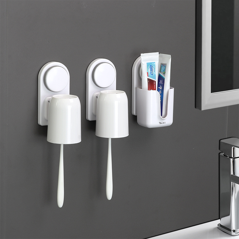 Carabao Electric Toothbrush Shelve Makeup Room Wall-mounted Teeth Toothbrush Cup Suction Wall Type Toothbrushing Cup Gargling Cup Suit