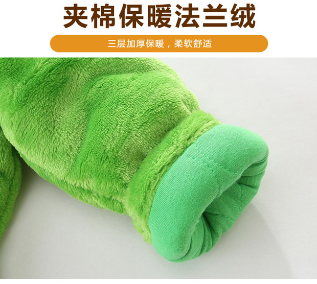 Quần áo trẻ em mùa đông quần áo trẻ em mùa thu và mùa đông nhồi bông lưới màu đỏ dễ thương hình động vật ra quần áo cotton body chip cho bé sơ sinh