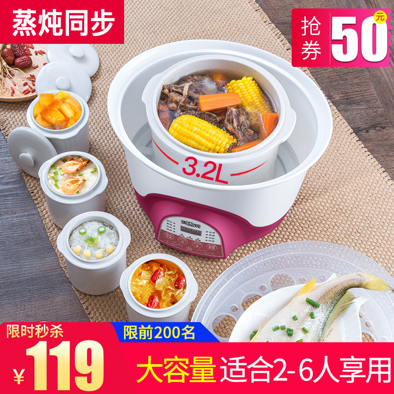 Water and water stew pot cooking porridge artifact bird's nest water stew cup soup pot electric stew pot household automatic large capacity