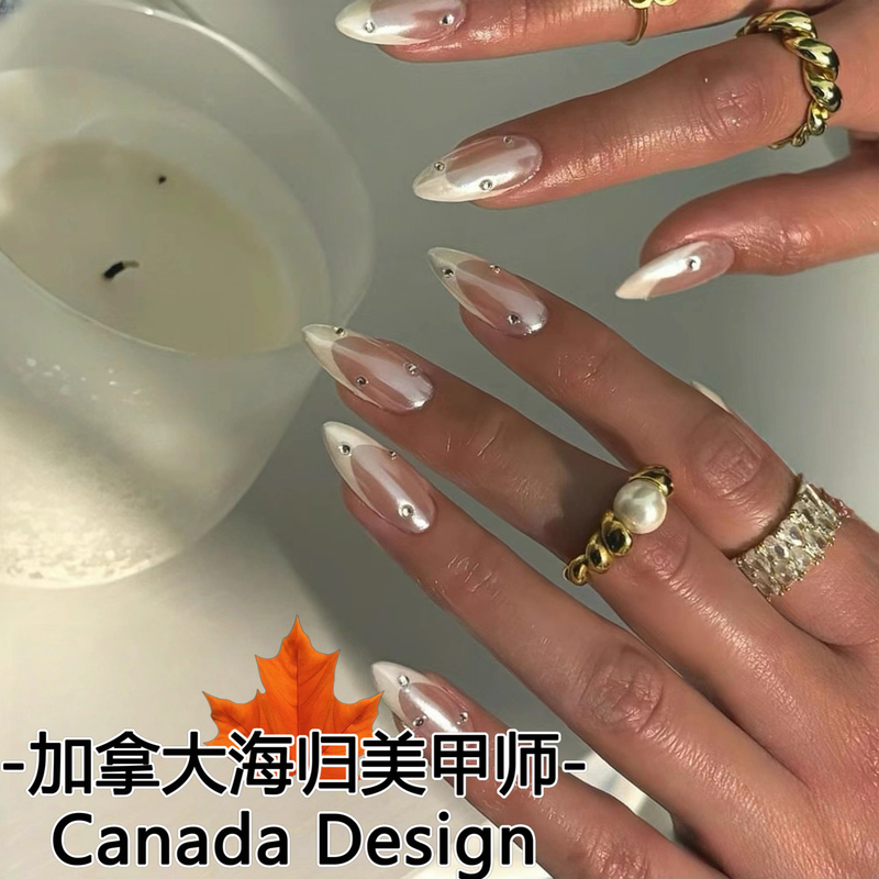 Youzi【White Girl French Style】Handmade Wearable Nail Art Patch Finished Product—European and American Series