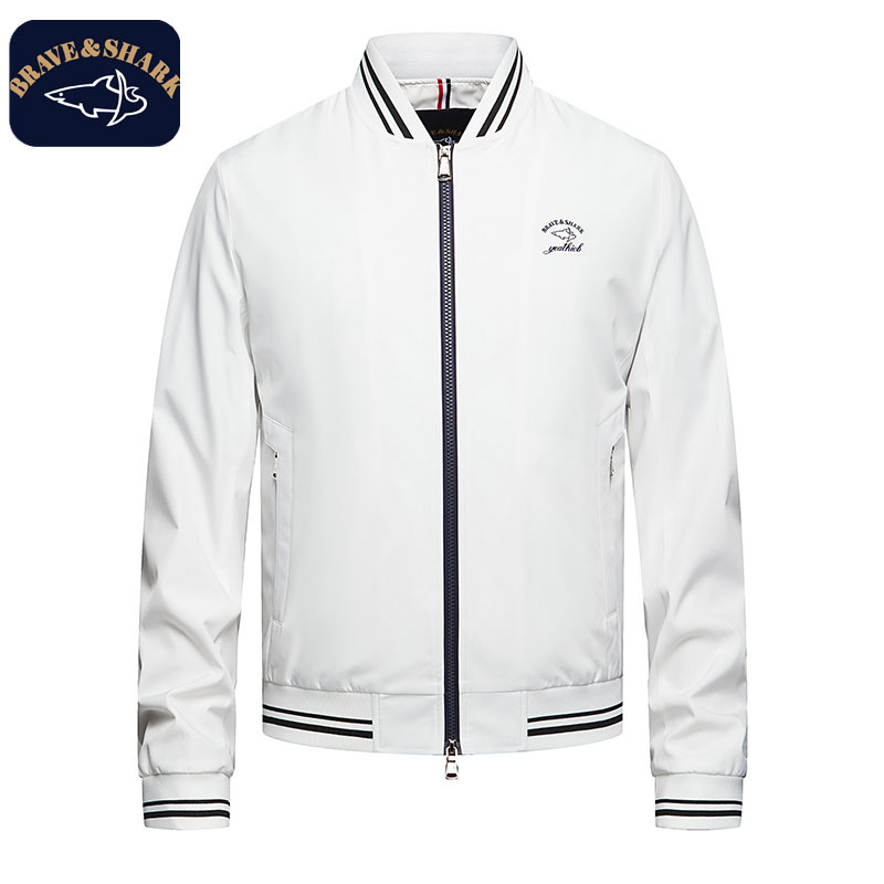 Brave&Shark/Warrior Shark Men's Jacket High-End Limited Edition Embroidered Stand Collar Baseball Jacket 1321