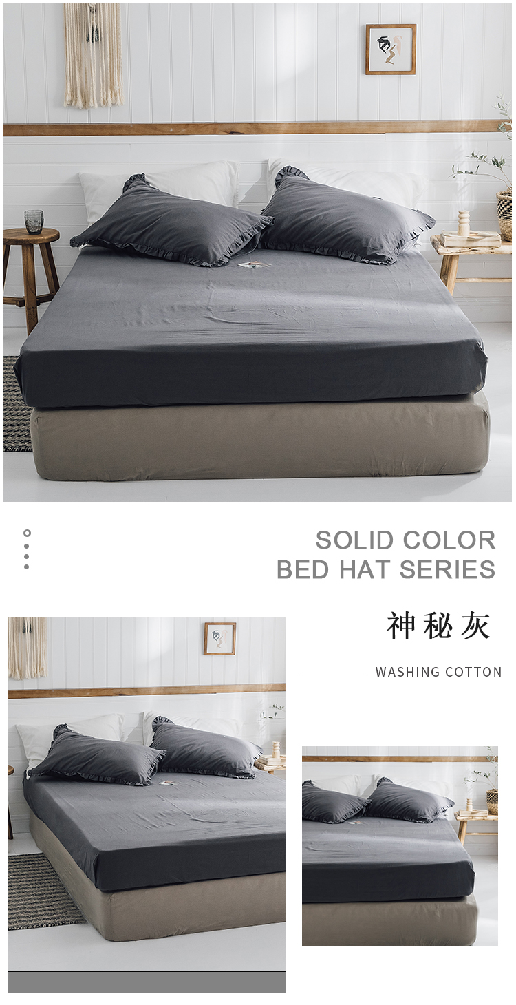 Được trang bị rửa sạch bông bông đồng bằng 100% cotton tờ rắn độc thân duy nhất hoặc tờ đôi 1.5m1.8m - Khăn trải giường ra giường màu xám