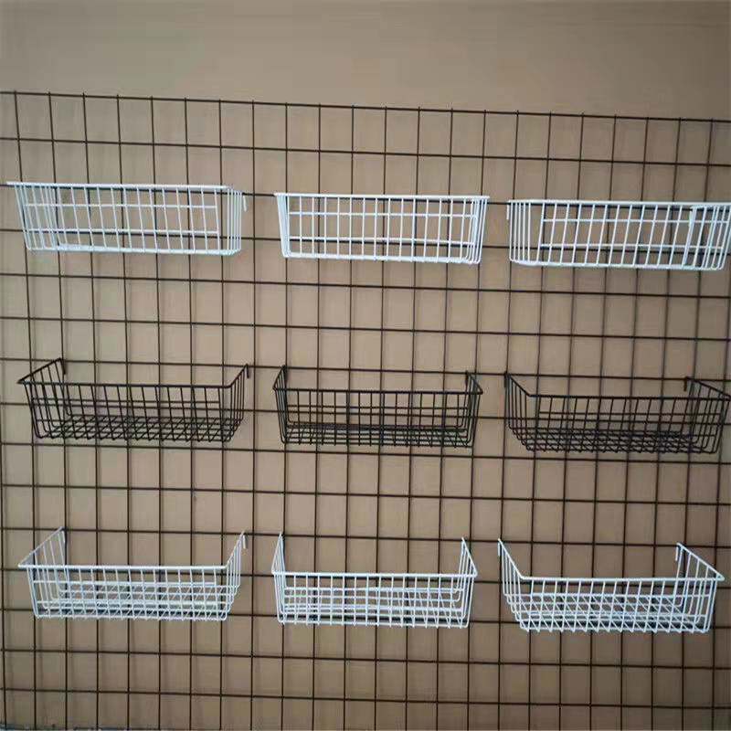 Grid mesh hole board hanging basket wire mesh storage basket supermarket multi-functional storage basket exhibition display rack pendant