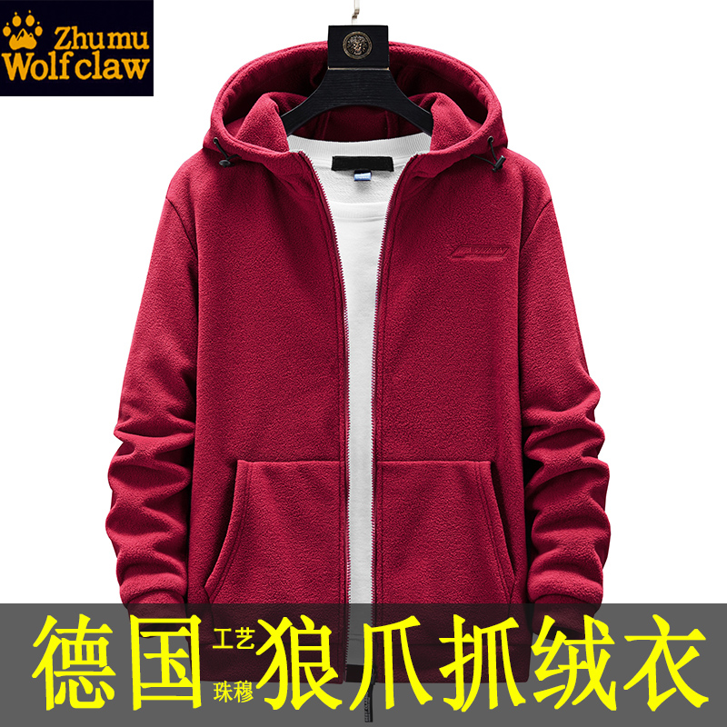 Everest wolf claw grab jacket men autumn hat and granule velvet men climb mountain warm leisure sweater