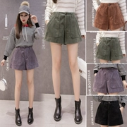 Quần lửng nữ XL chất béo 2018 mới thu đông 2014 phiên bản Hàn Quốc của quần lửng ống rộng đế rộng mút cao