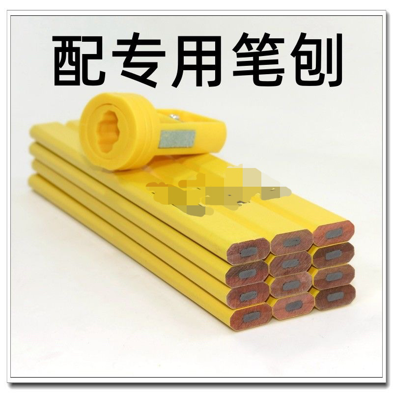 (Free Pen Sharpener) Export Woodworking Pencil, Hardened for Construction and Decoration, Marking on Cement, Tile, Walls, and Wood