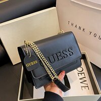 This year's popular bags 2026 new high-end light luxury letter shoulder women's bag black chain crossbody small square bag
