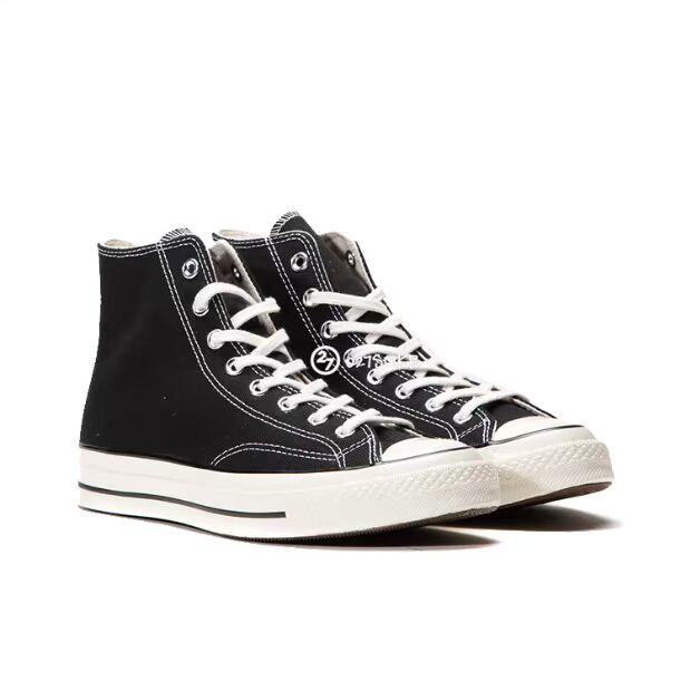 Converse All Star 70s Giày vải cổ điển Samsung Độ cao màu đen 142334C giày tập thể dục