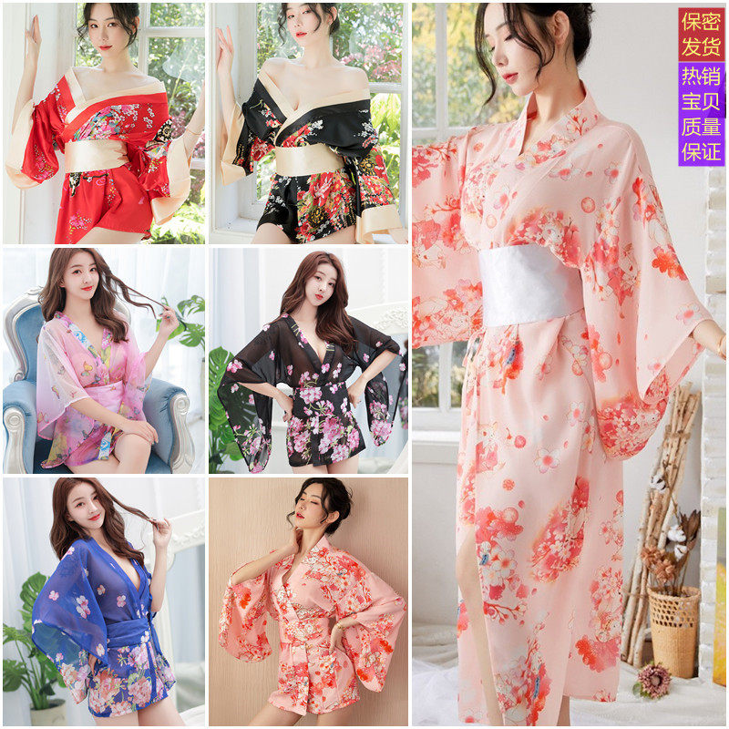 Interest lingerie Japanese style printing and passion Seduction Pajamas Flirting Uniform Suit suit Bathrobe beds Teasing Sleeping Skirts